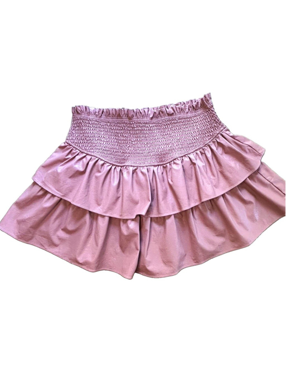 PARIS+ME Pink Mini Skort Skirt Built-In Shorts Elastic Pull-On Waist L S19344